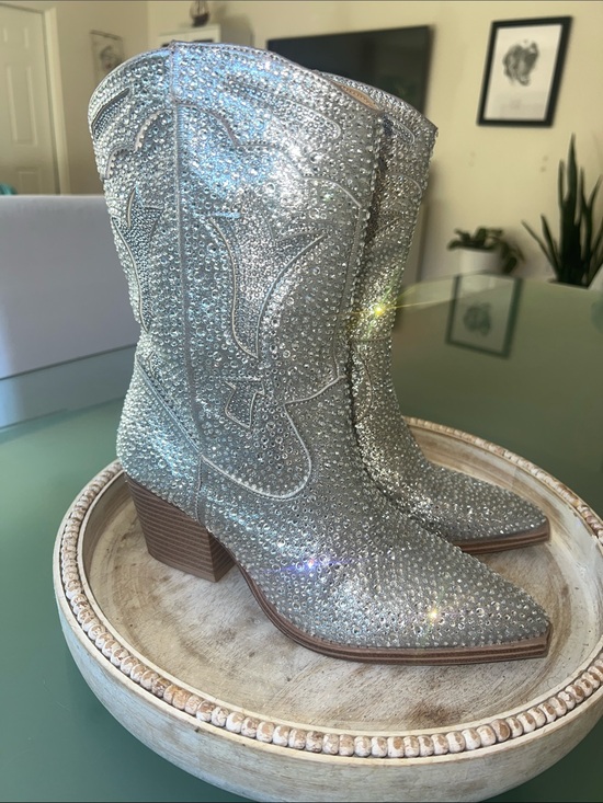 Crown Vintage Shoes - Crown Vintage Rhinestone Cowboy Boots